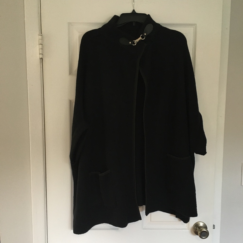 Black knit poncho